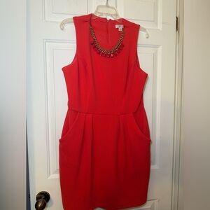 Bisou Bisou Michele Bohbot Vintage Coral Textured Beaded Necklace Dress Sz 16